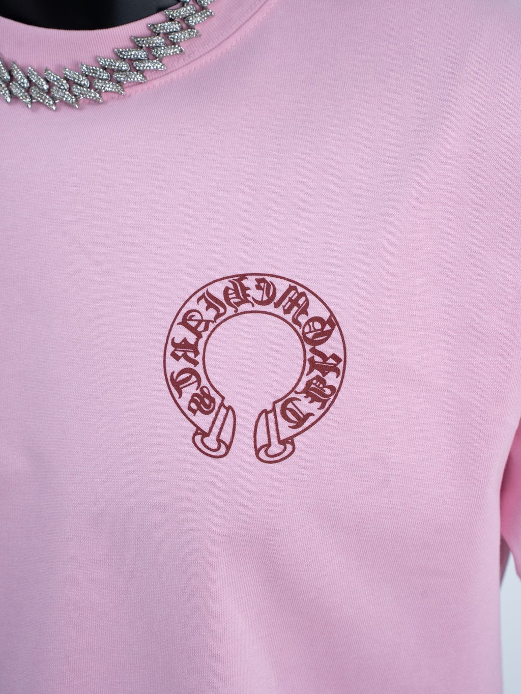 Chrome Hearts Pink Horseshoe Graphic T-Shirt