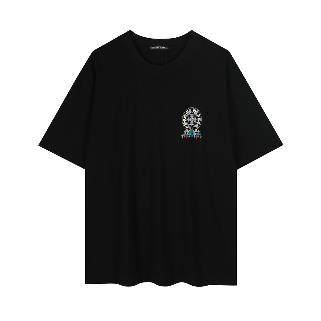 Chrome Hearts Rainbow Floral Cross Graphic T-Shirt