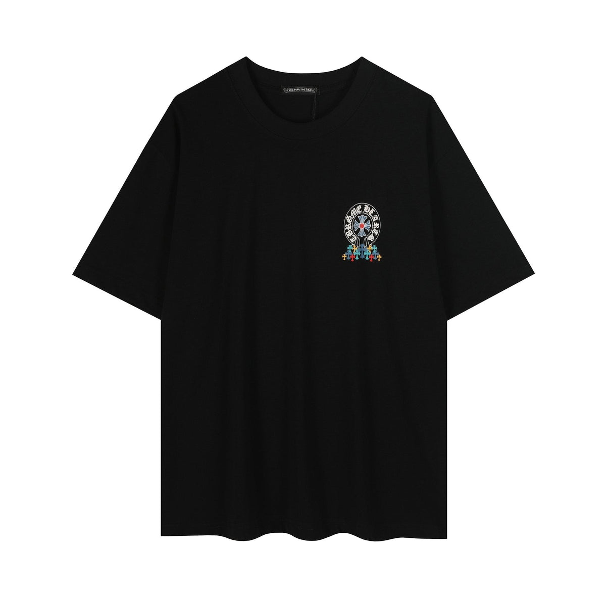 Chrome Hearts Rainbow Floral Cross Graphic T-Shirt