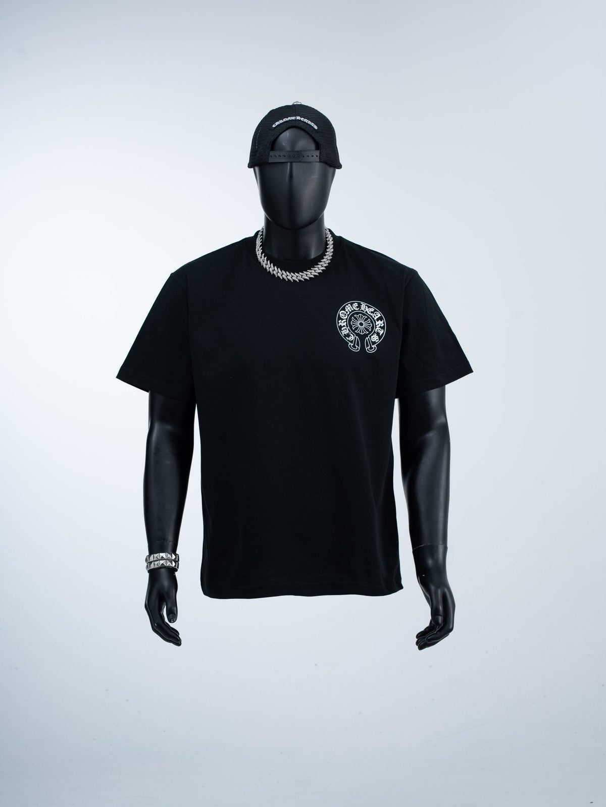 Chrome Hearts Horseshoe Floral Graphic T-Shirt