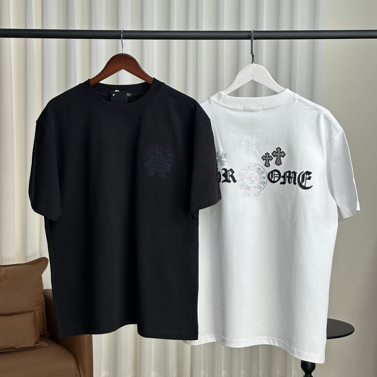 Chrome Hearts Rhinestone Slogan Graphic T-Shirt