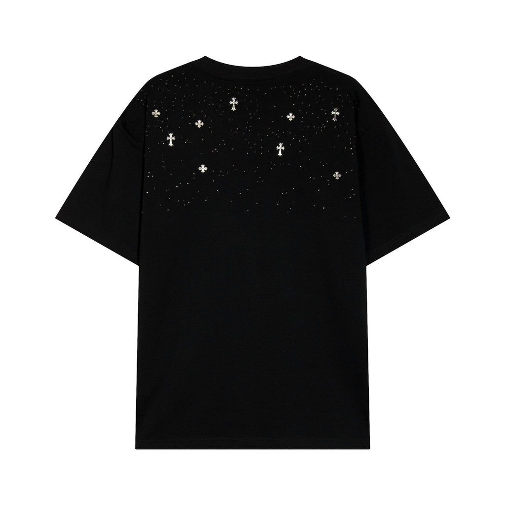 Chrome Hearts Rhinestone Cross Embellished T-Shirt