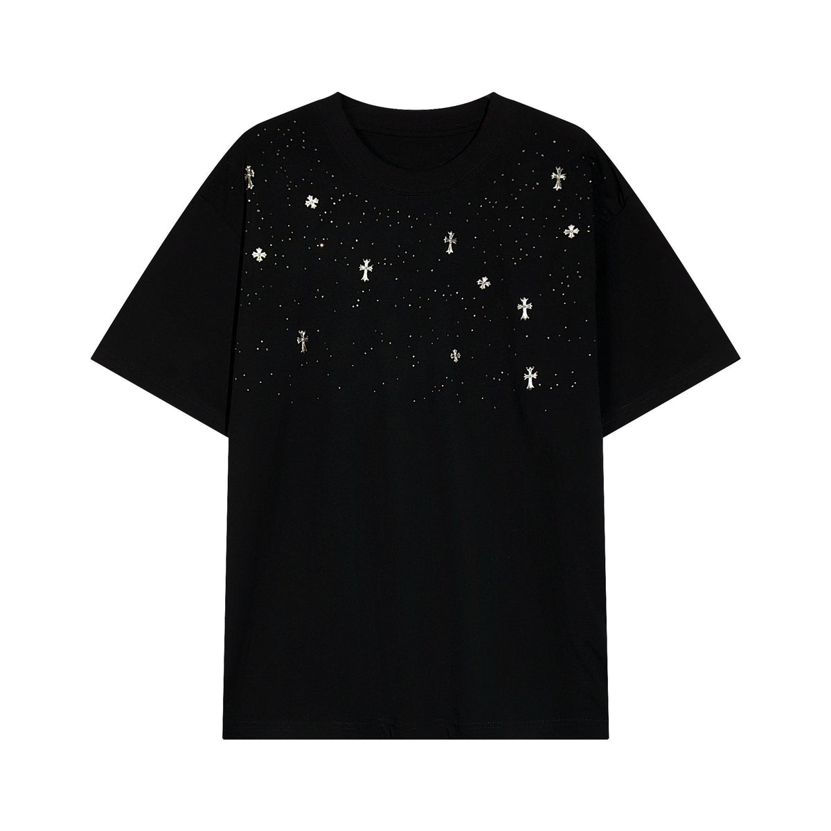 Chrome Hearts Rhinestone Cross Embellished T-Shirt