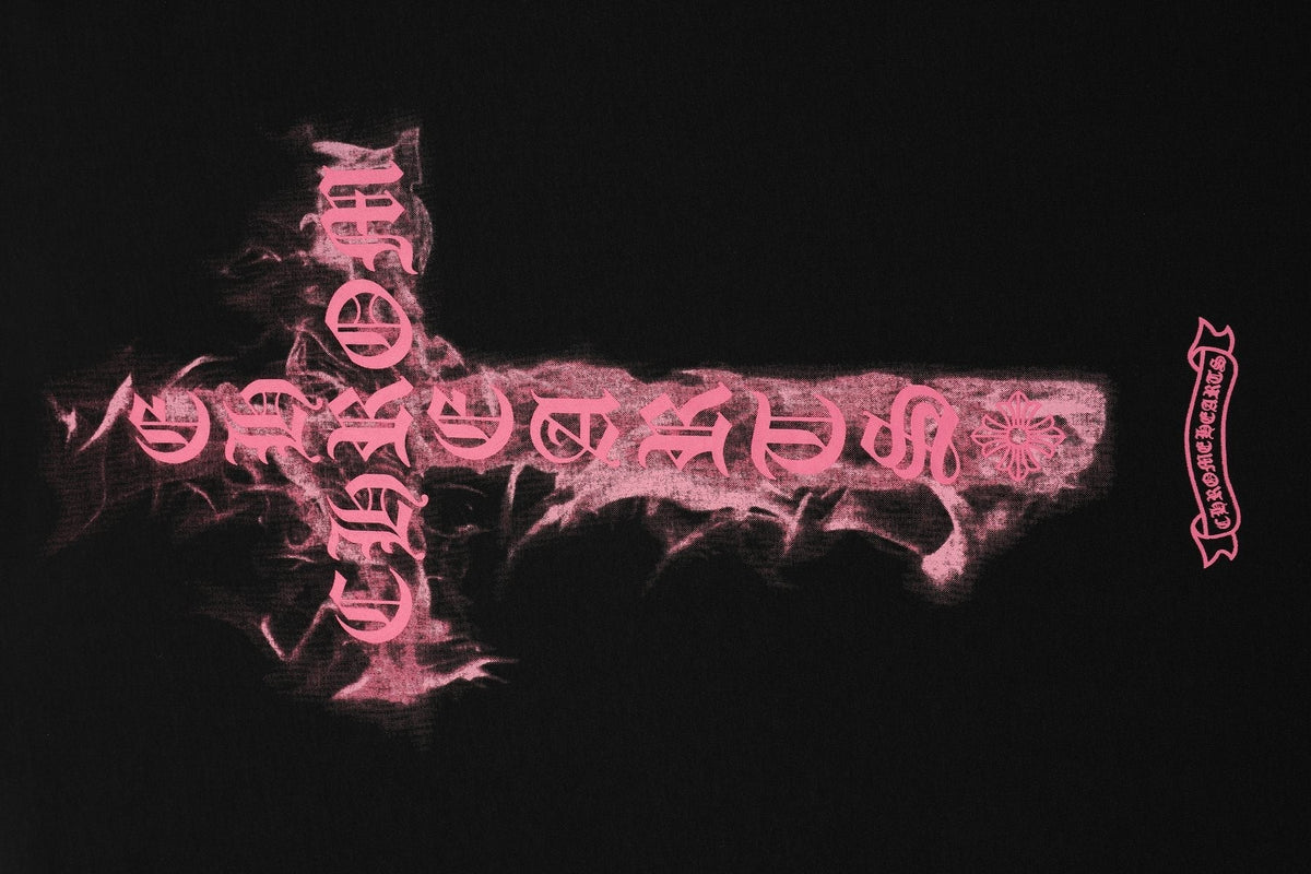 Chrome Hearts Pink Flame Cross Graphic T-Shirt