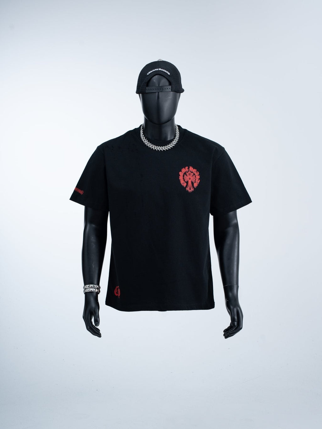 Chrome Hearts Red Cross Graphic Short-Sleeve T-Shirt