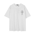Chrome Hearts Firework Rhinestone Cross Graphic T-Shirt