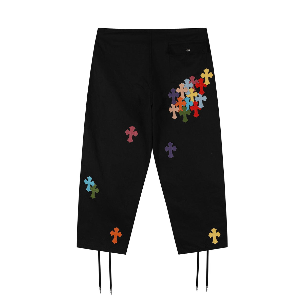 Chrome Hearts Multicolor Cross Patch Cropped Pants