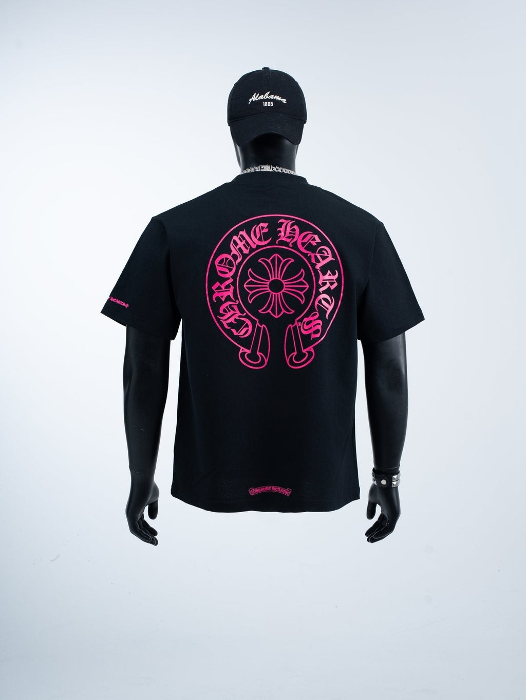Chrome Hearts Pink Back Graphic Pocket T-Shirt