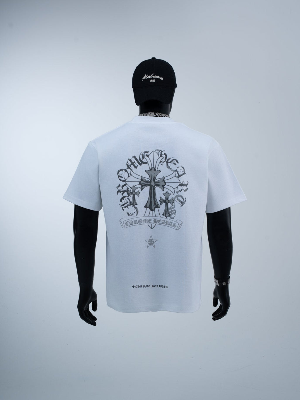 Chrome Hearts Reflective Silver Cross Graphic T-Shirt