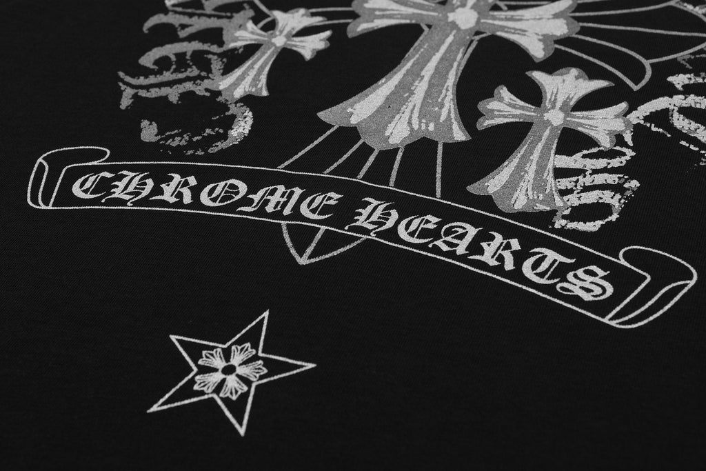 Chrome Hearts Reflective Silver Cross Graphic T-Shirt