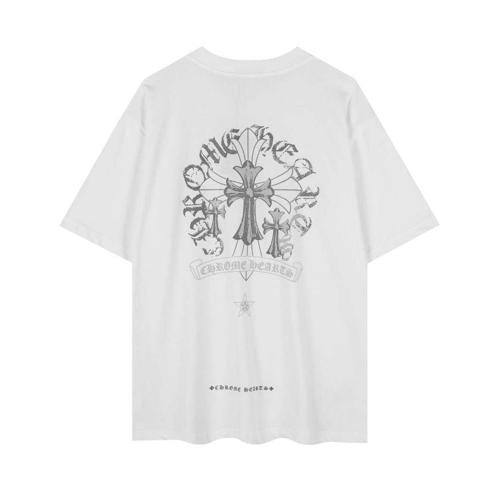 Chrome Hearts Reflective Silver Cross Graphic T-Shirt