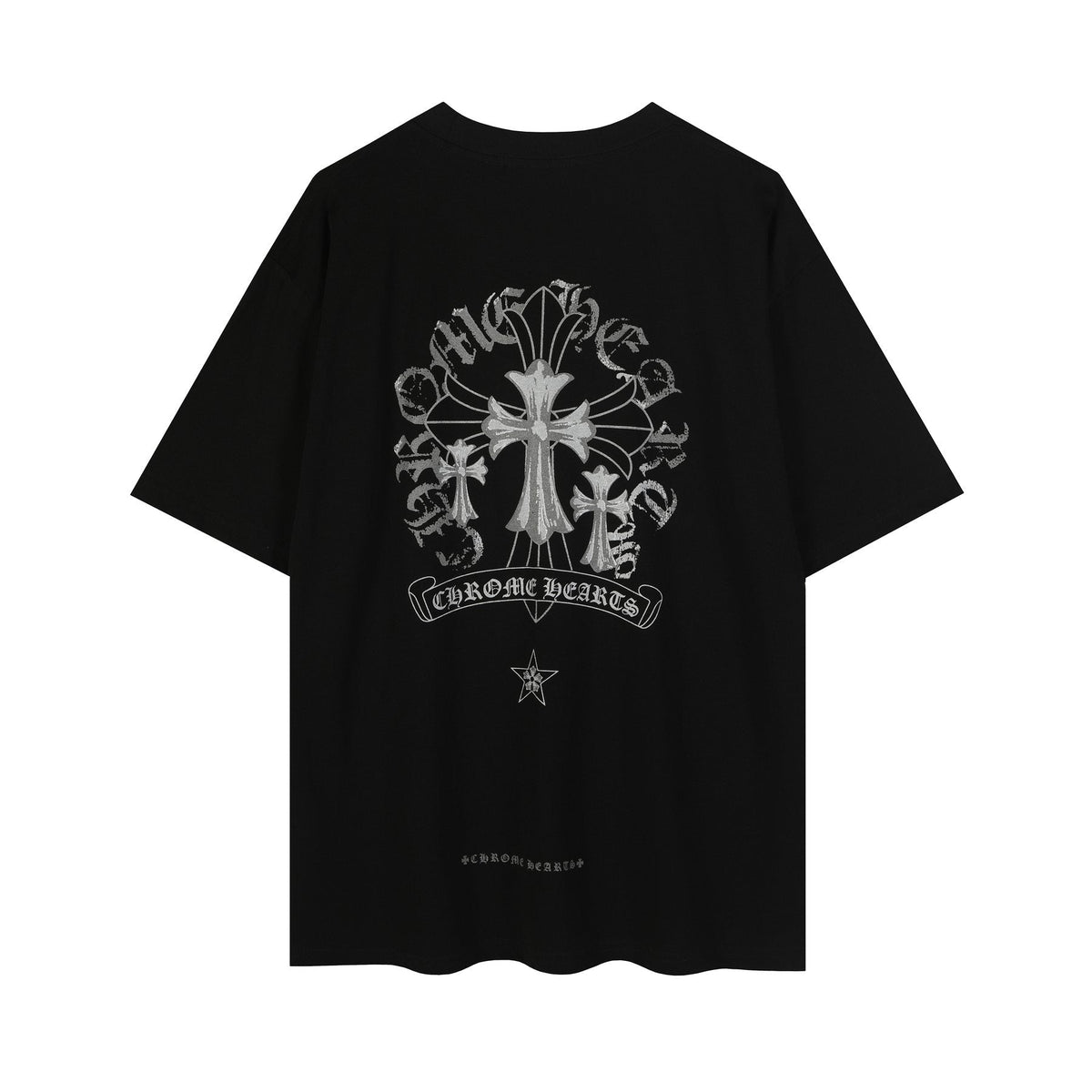 Chrome Hearts Reflective Silver Cross Graphic T-Shirt