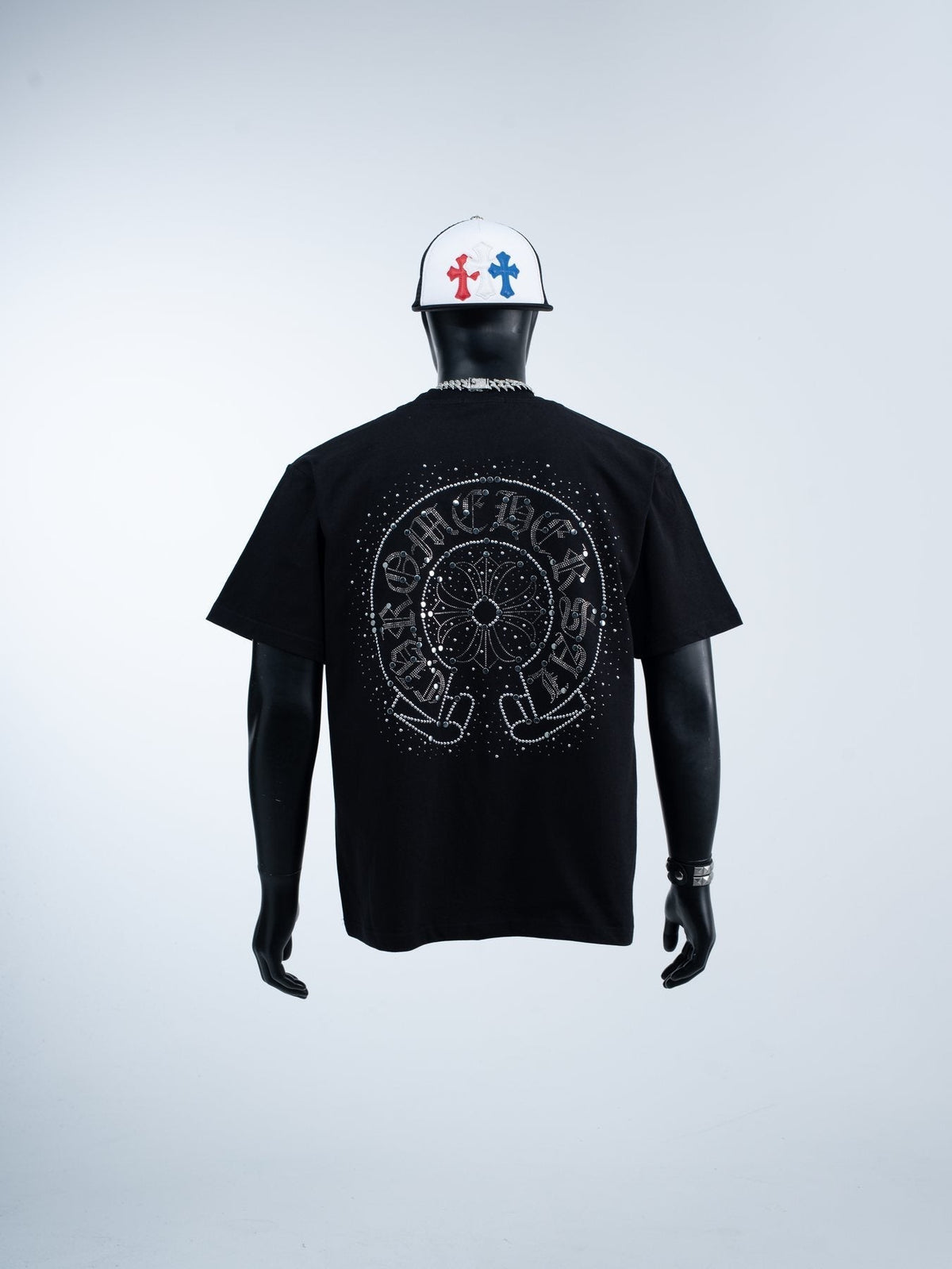Chrome Hearts Rhinestone-Style Graphic T-Shirt