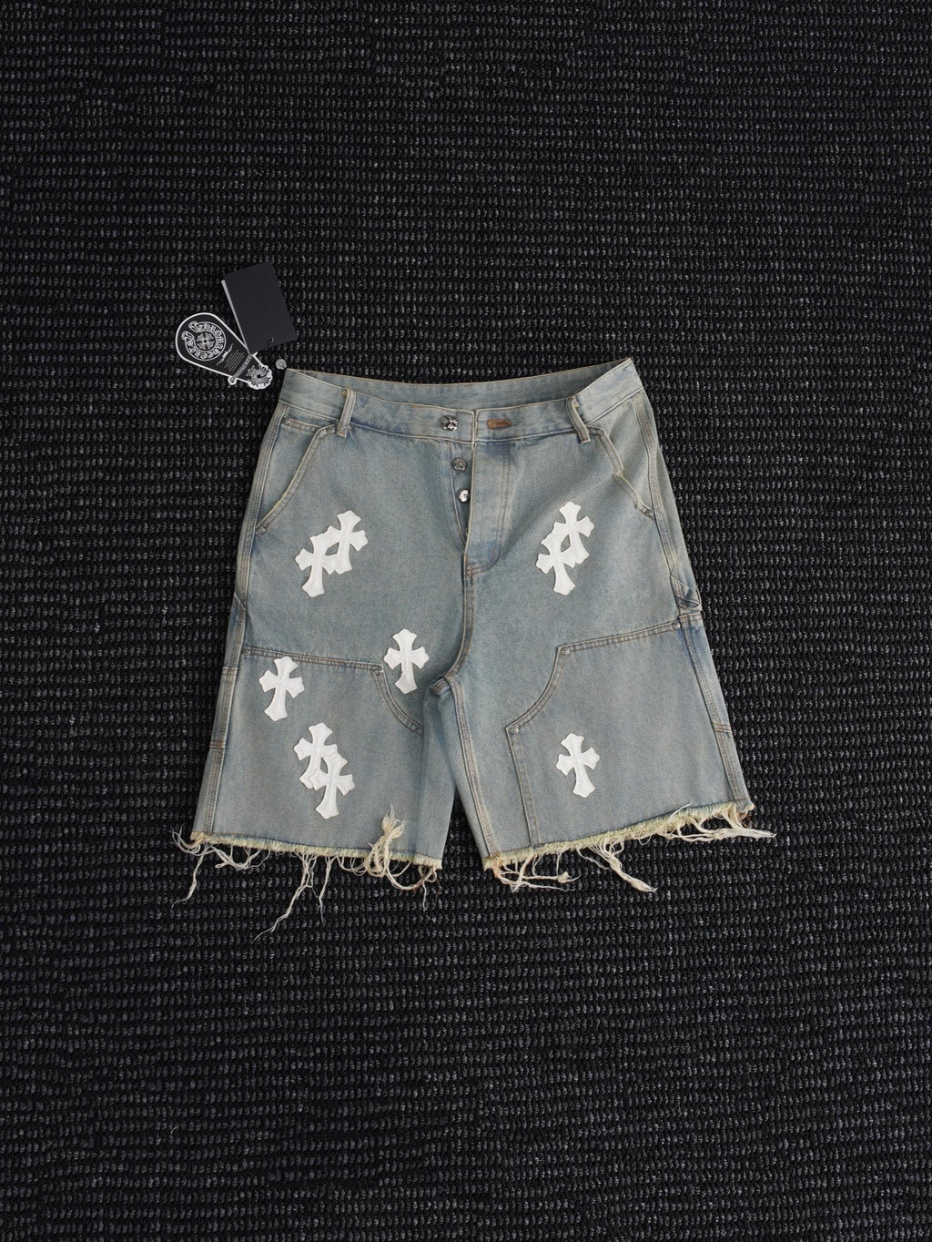 Chrome Hearts Cross Patch Light Blue Denim Shorts