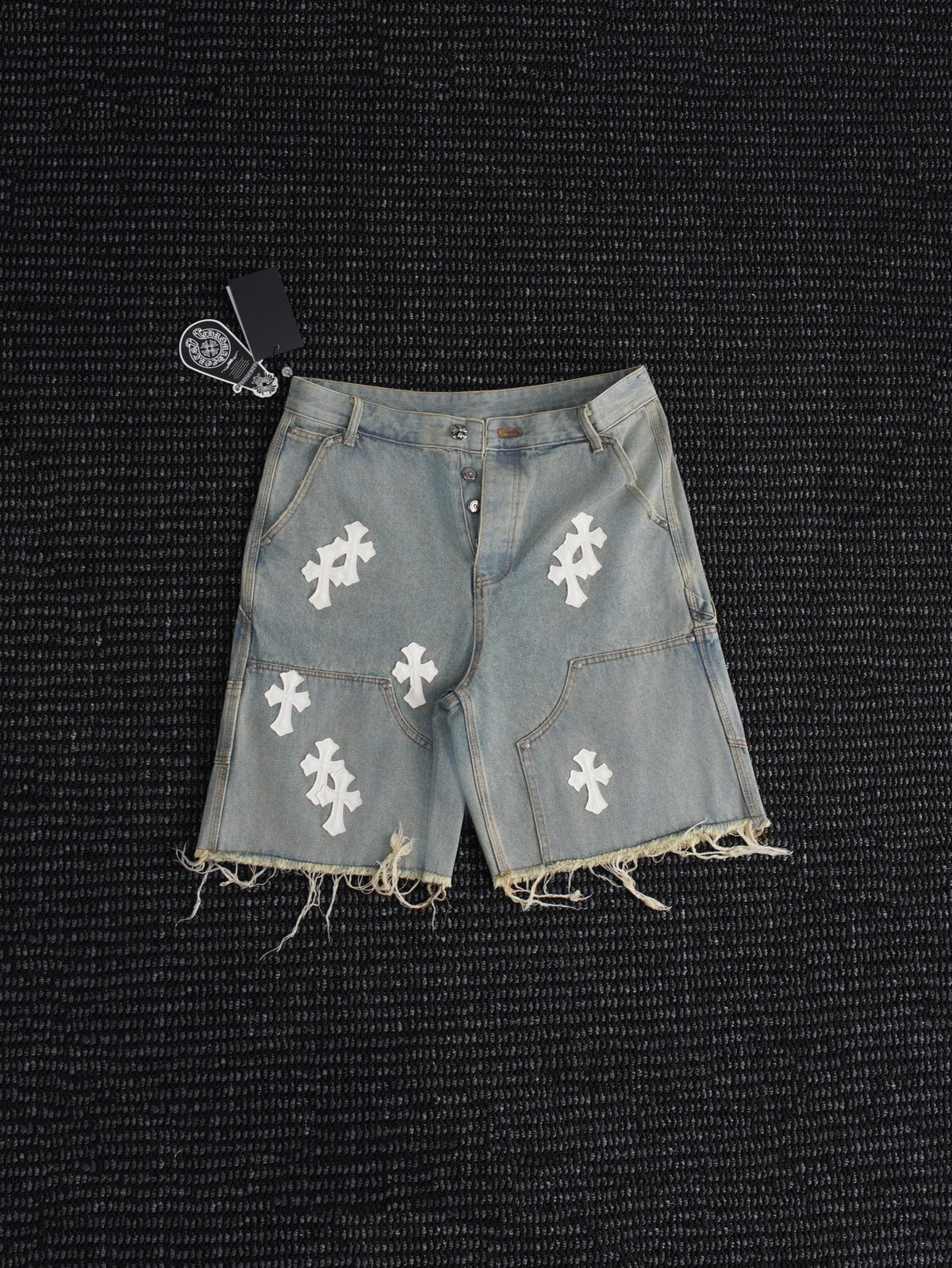 Chrome Hearts Cross Patch Light Blue Denim Shorts