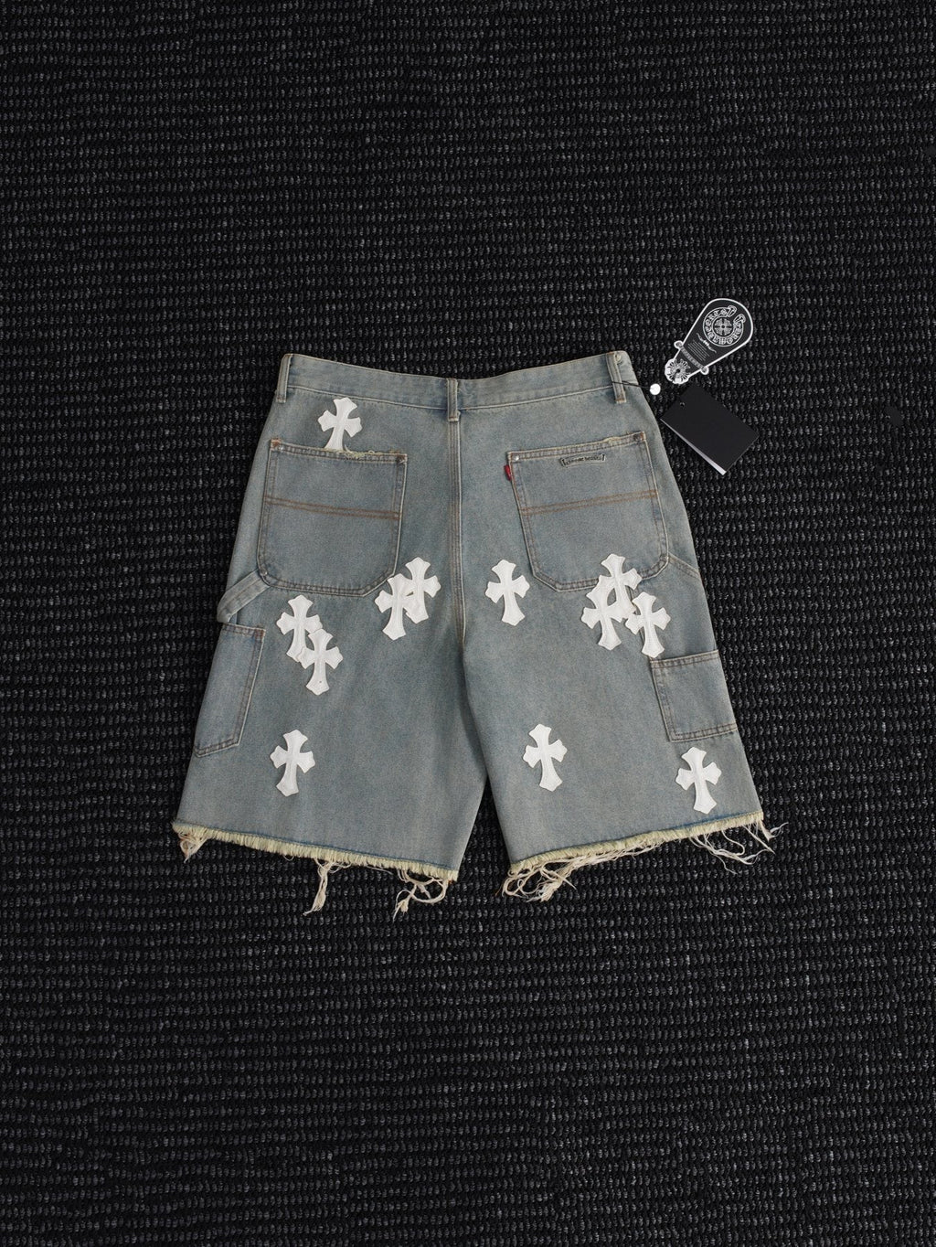 Chrome Hearts Cross Patch Light Blue Denim Shorts