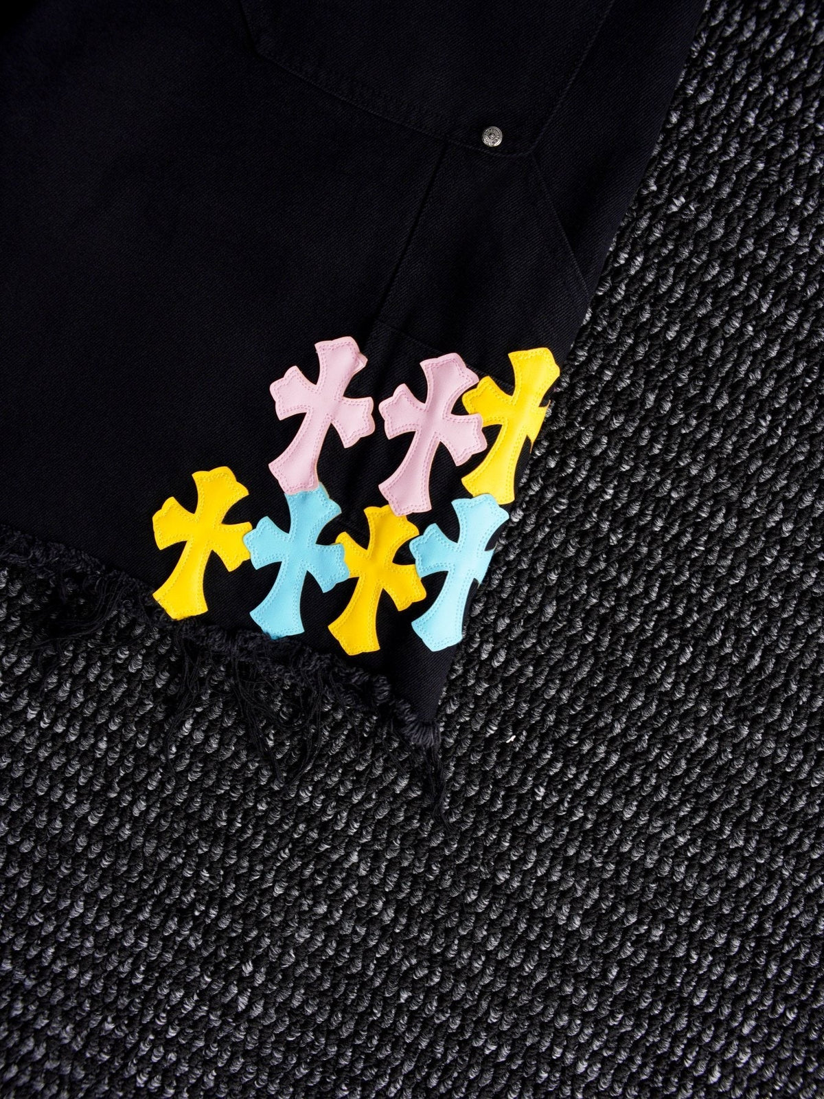 Chrome Hearts Cross Appliqué Black Shorts