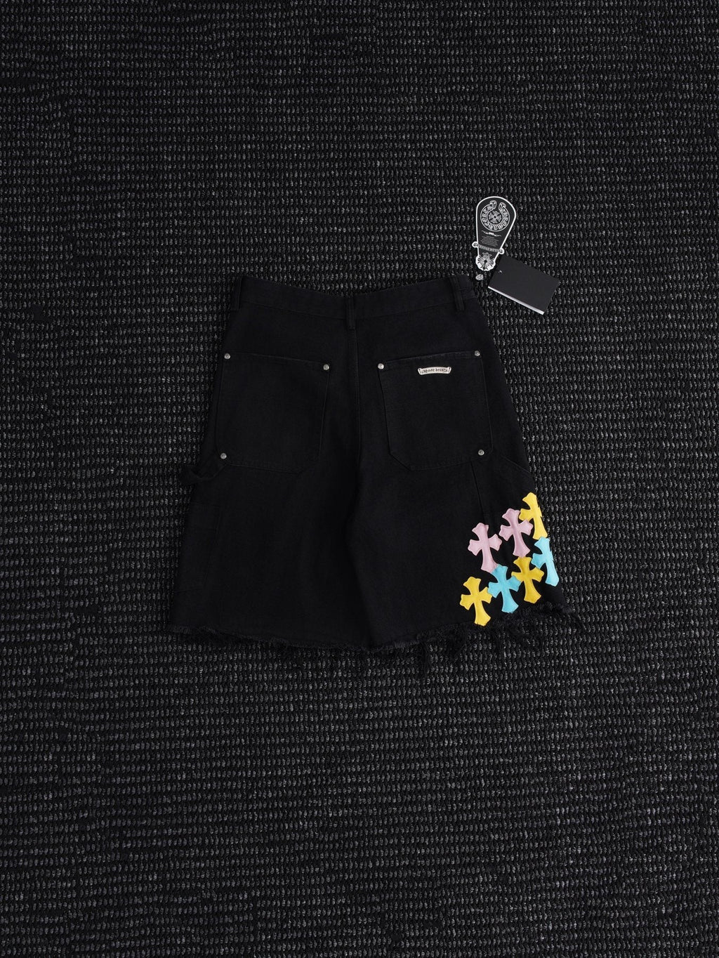 Chrome Hearts Cross Appliqué Black Shorts