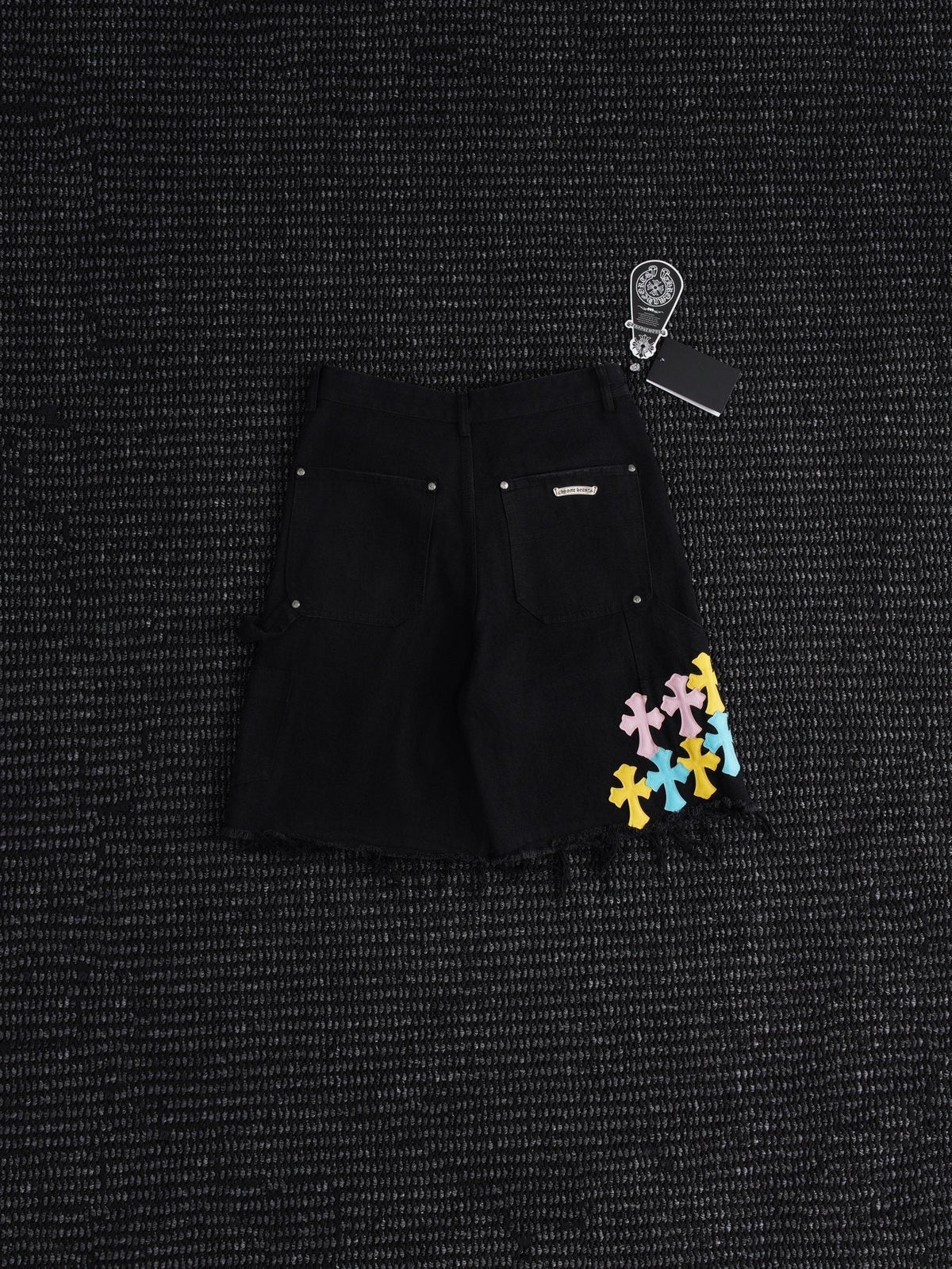 Chrome Hearts Cross Appliqué Black Shorts