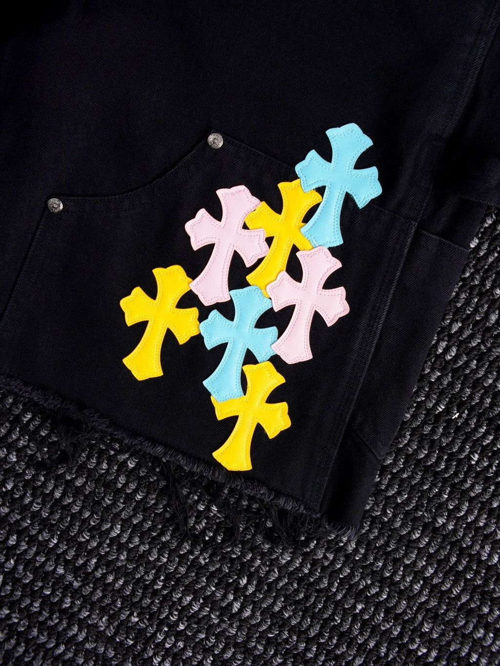 Chrome Hearts Cross Appliqué Black Shorts