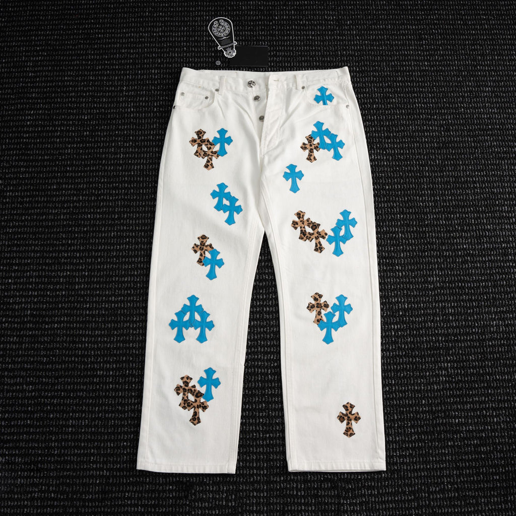 Chrome Hearts White Cross Graphic Pants