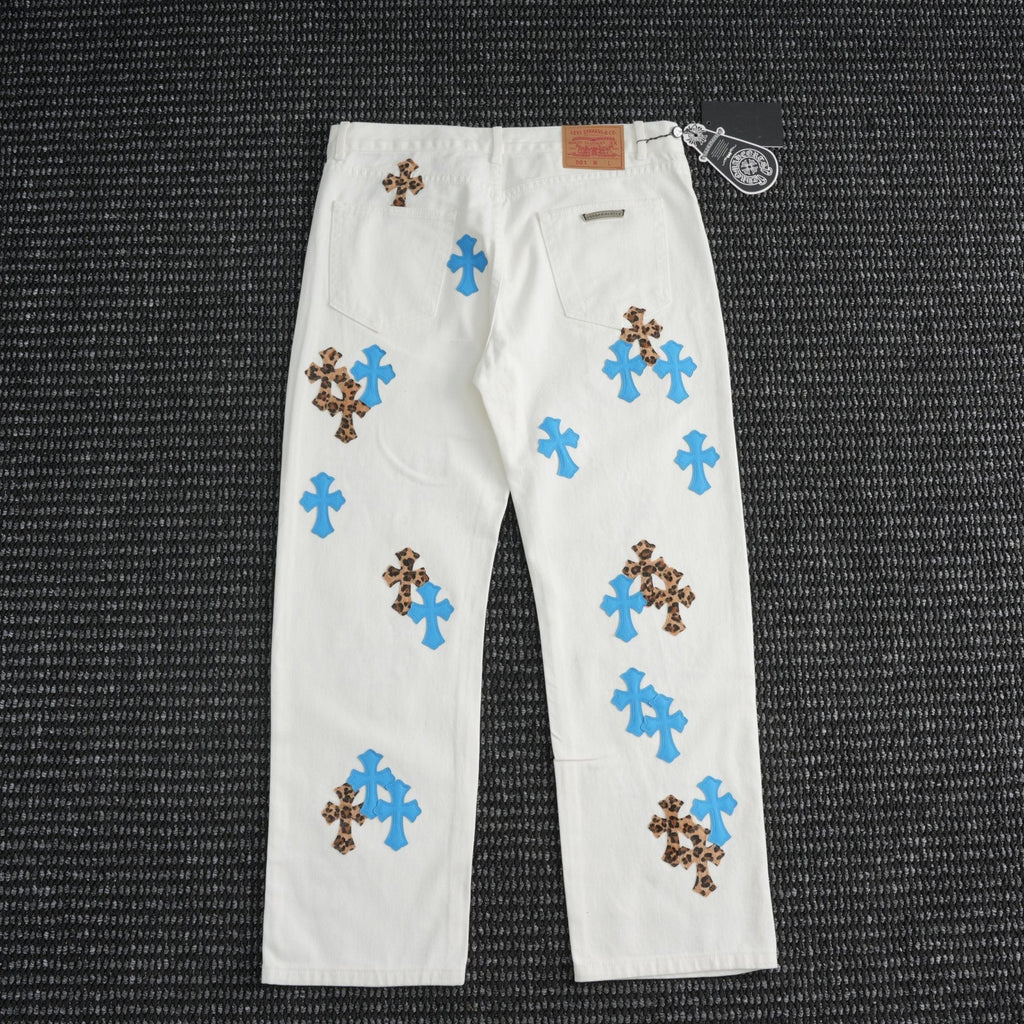 Chrome Hearts White Cross Graphic Pants