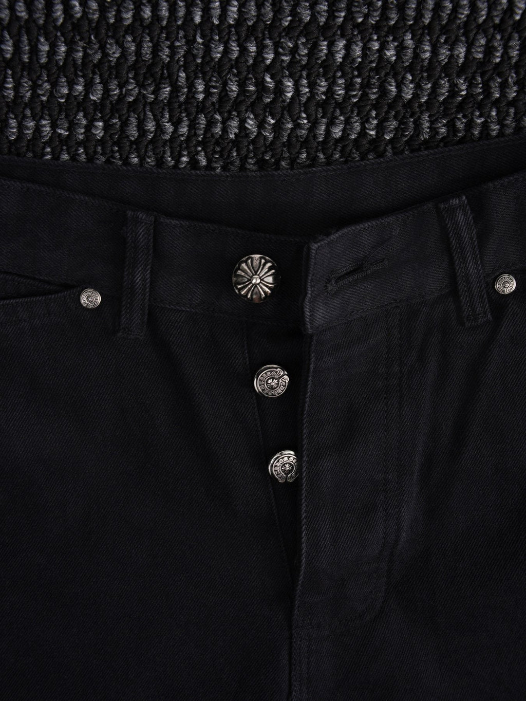 Chrome Hearts Orange Cross Patch Denim-Style Shorts