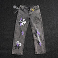 Chrome Hearts Gray Graphic Washed Jeans