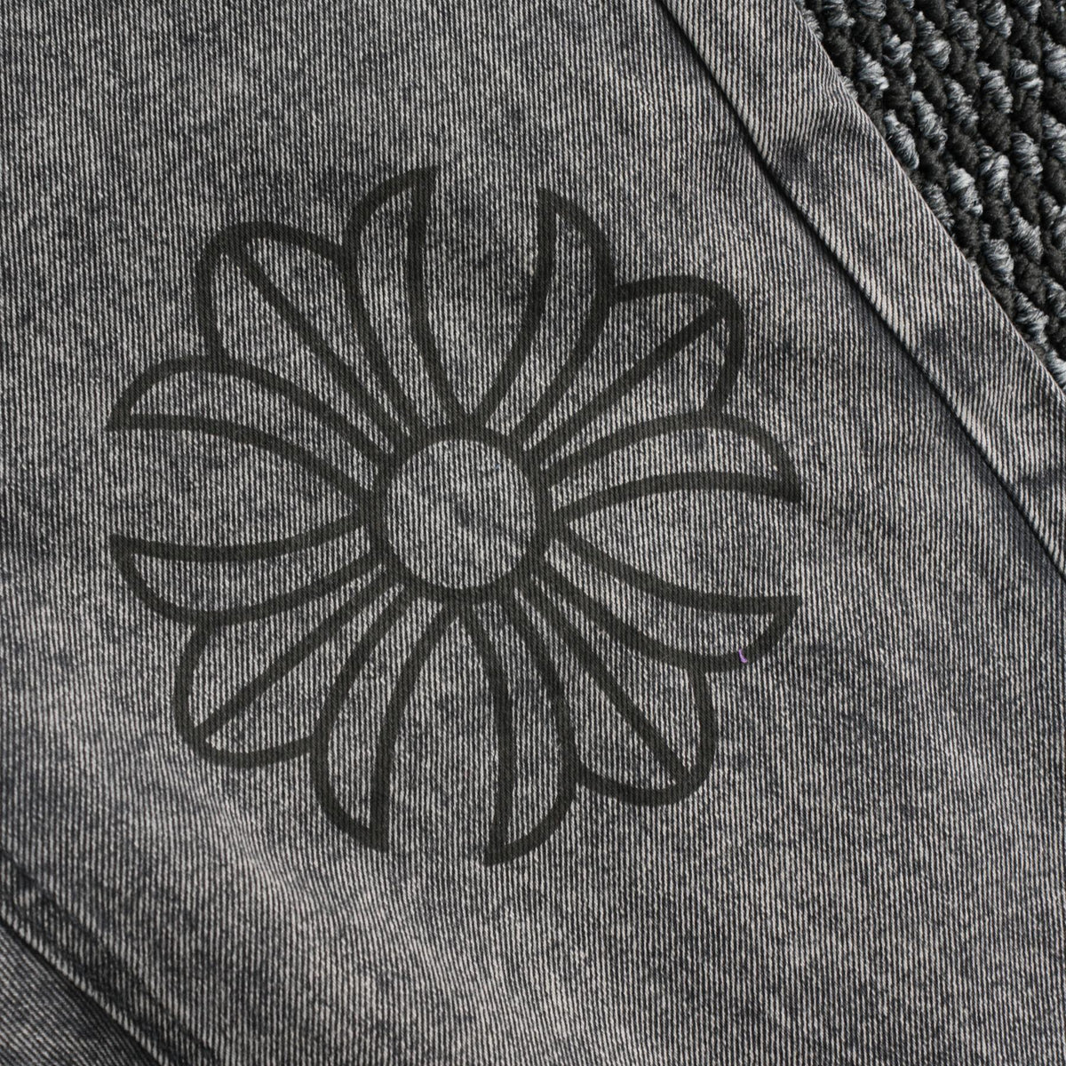 Chrome Hearts Gray Graphic Washed Jeans