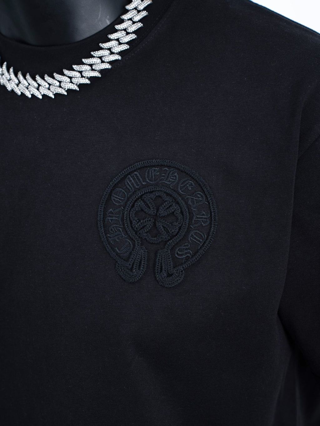 Chrome Hearts Horseshoe Embroidered Short-Sleeve T-Shirt