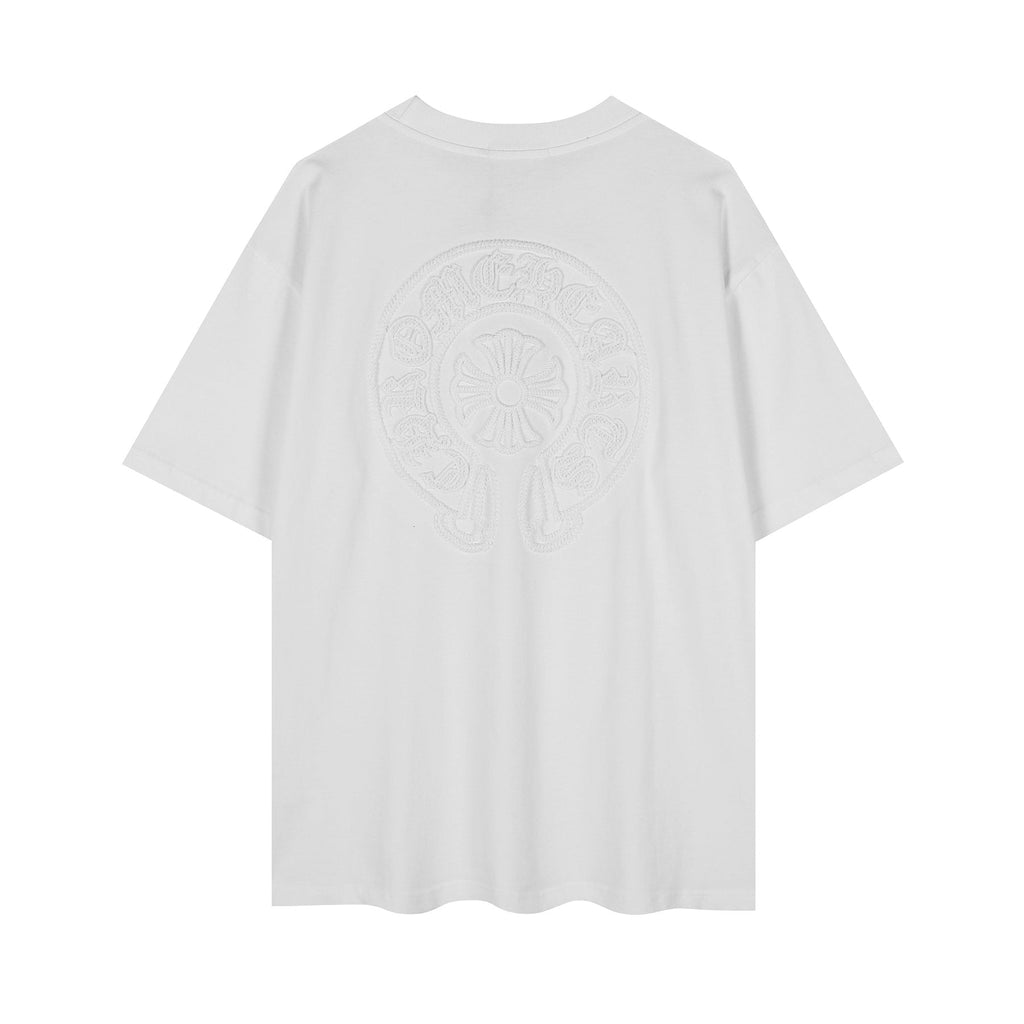 Chrome Hearts Horseshoe Embroidered Short-Sleeve T-Shirt