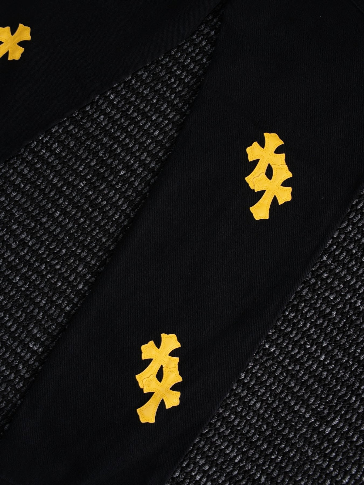 Chrome Hearts Yellow Cross Patch Black Jeans
