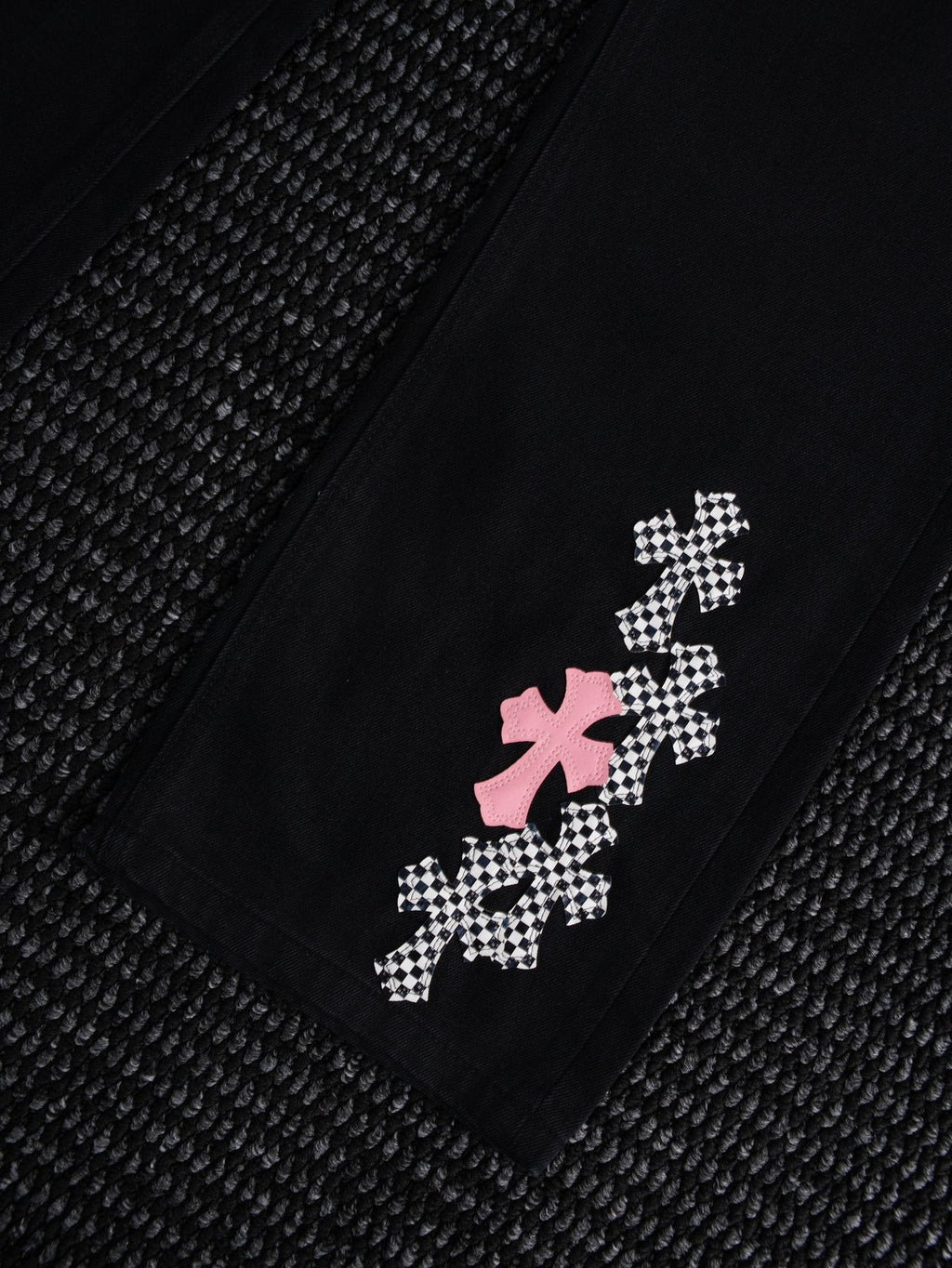 Chrome Hearts Cross Graphic Black Denim Pants