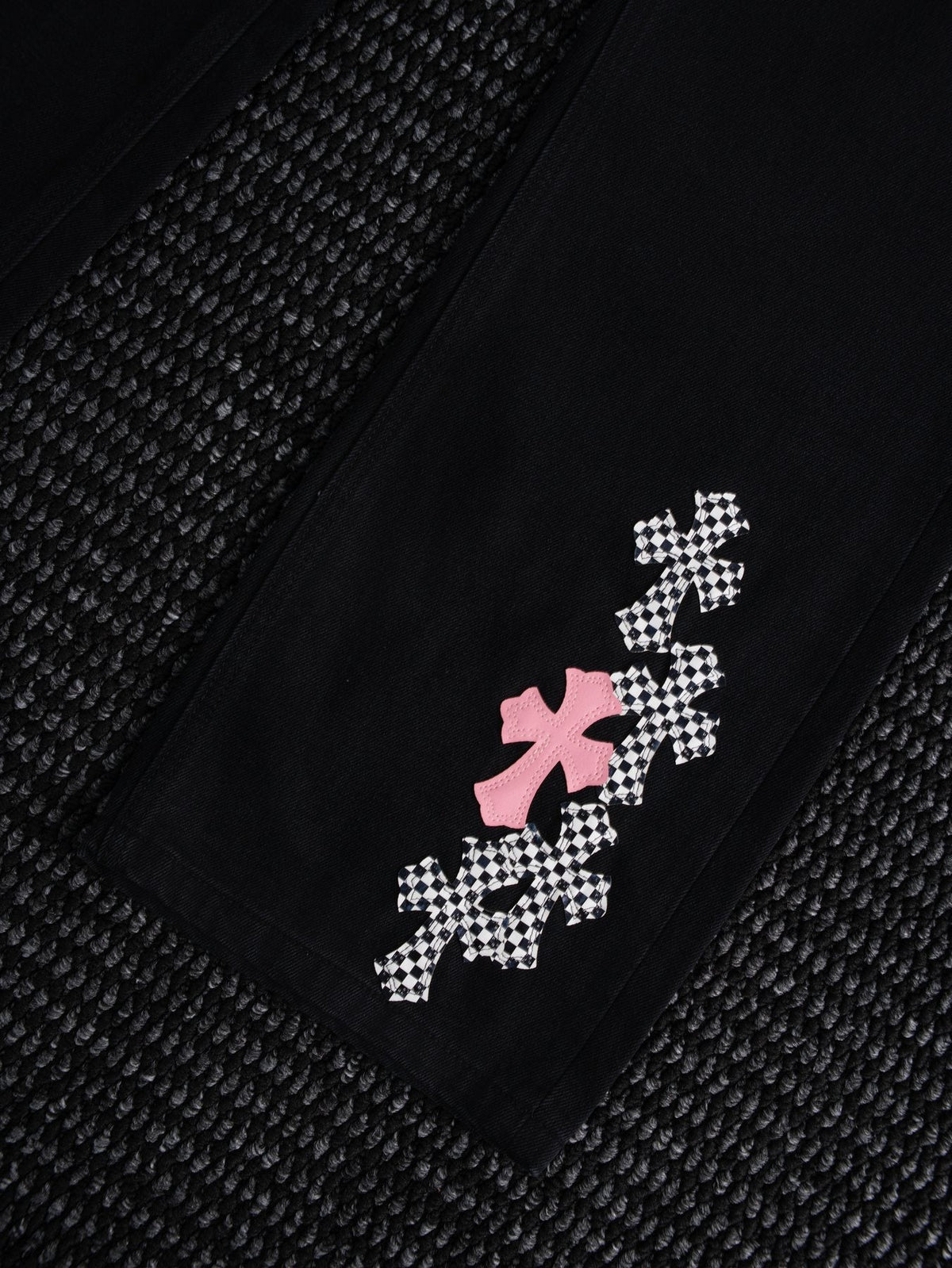 Chrome Hearts Cross Graphic Black Denim Pants