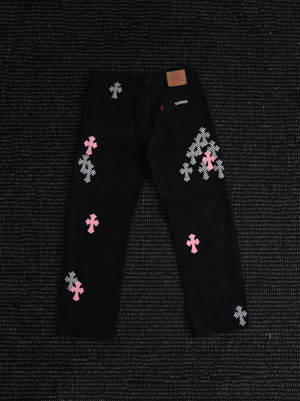 Chrome Hearts Cross Graphic Black Denim Pants