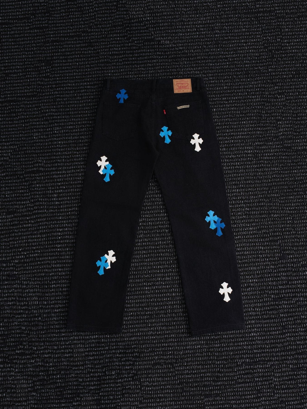 Chrome Hearts Cross Patch Black Jeans