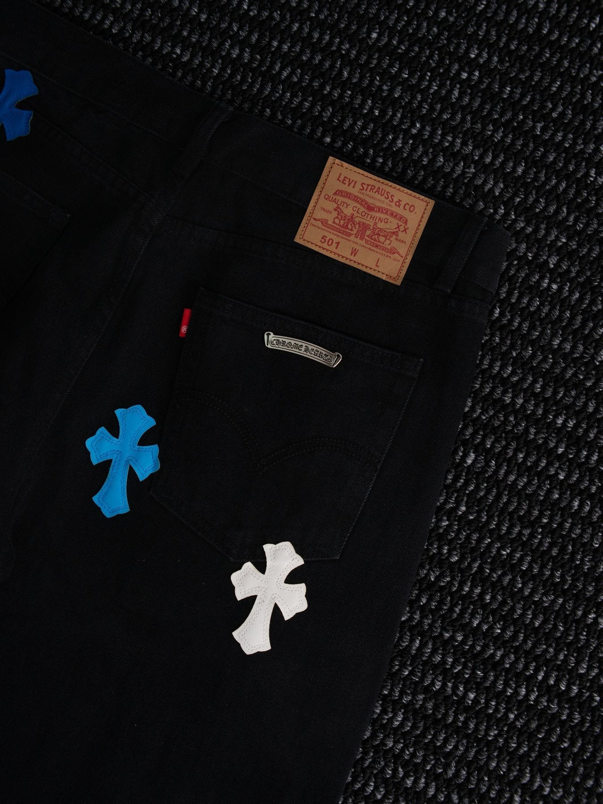 Chrome Hearts Cross Patch Black Jeans