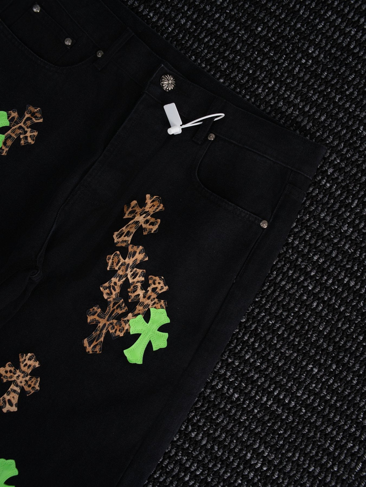 Chrome Hearts Leopard Cross Graphic Denim Pants
