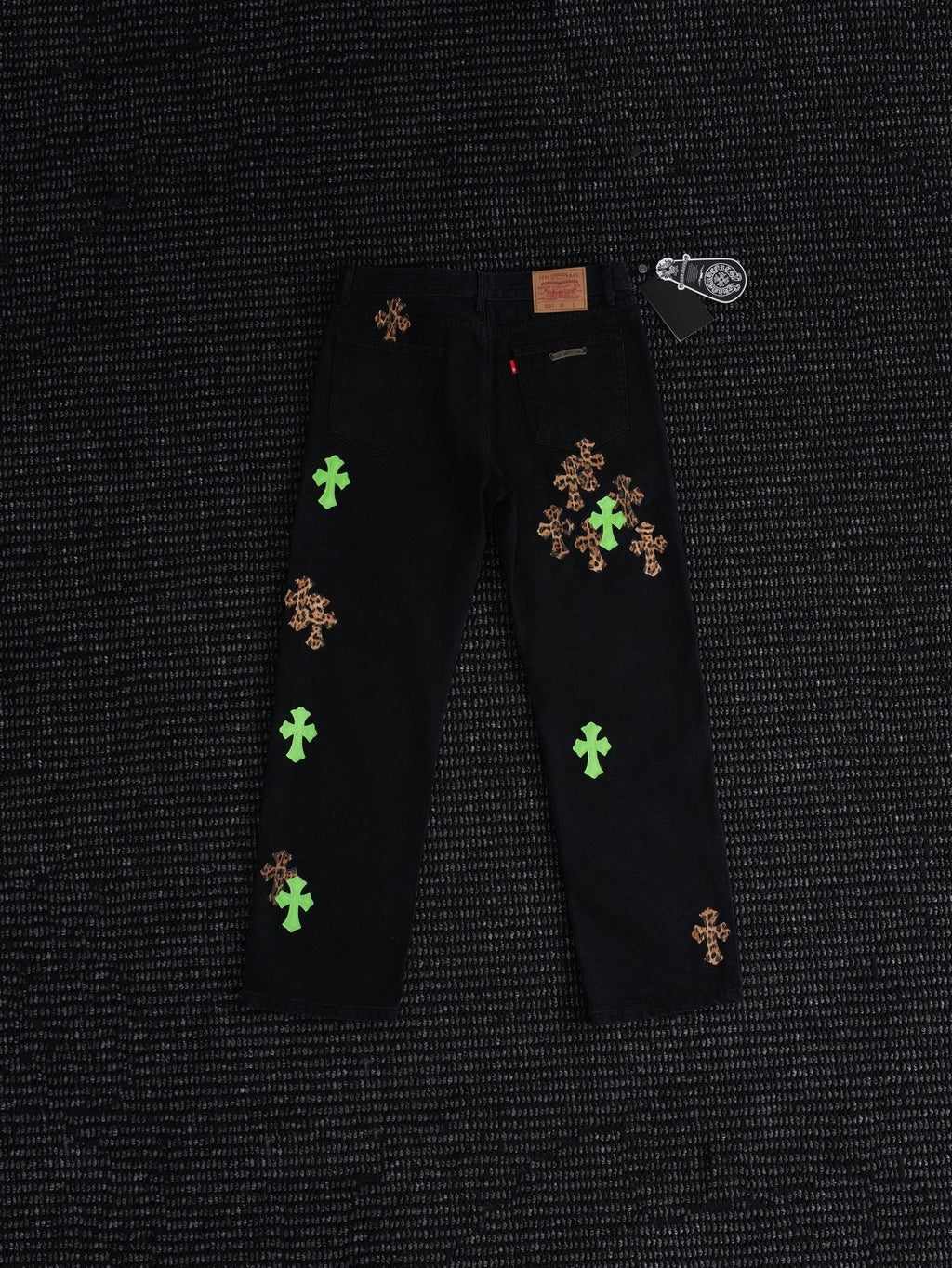 Chrome Hearts Leopard Cross Graphic Denim Pants