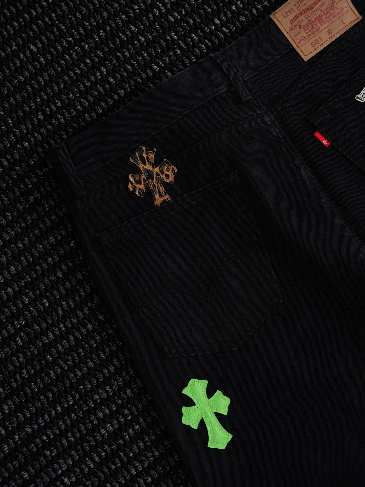 Chrome Hearts Leopard Cross Graphic Denim Pants