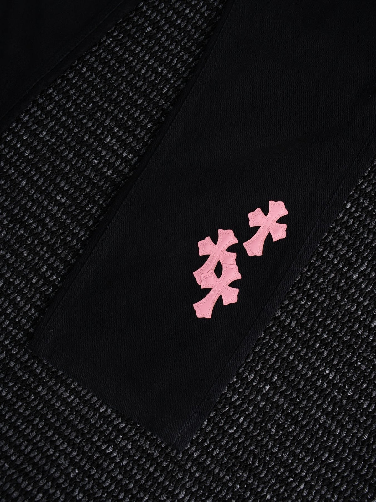 Chrome Hearts Pink Cross Patch Black Jeans