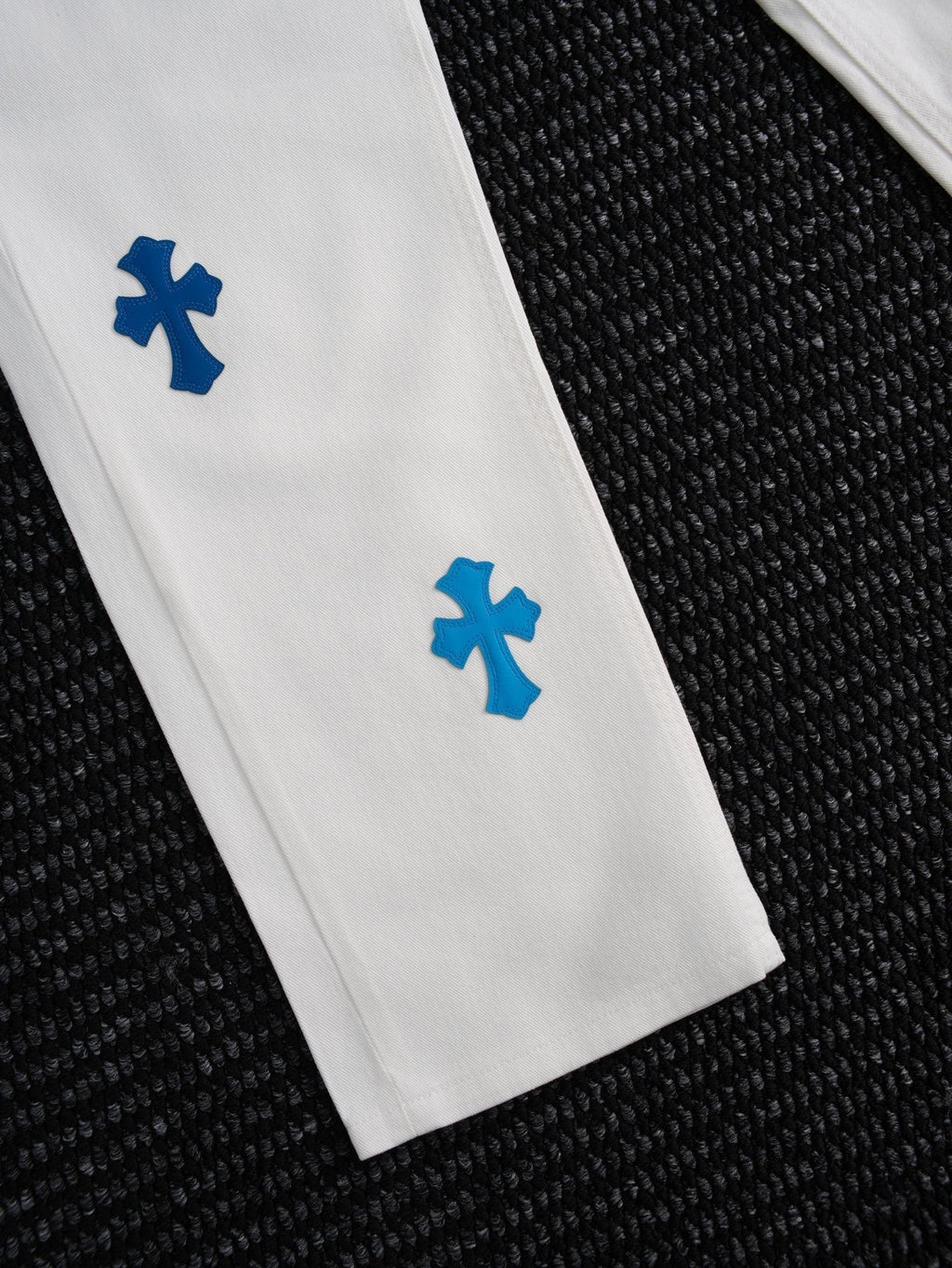 Chrome Hearts White Cross Patch Jeans