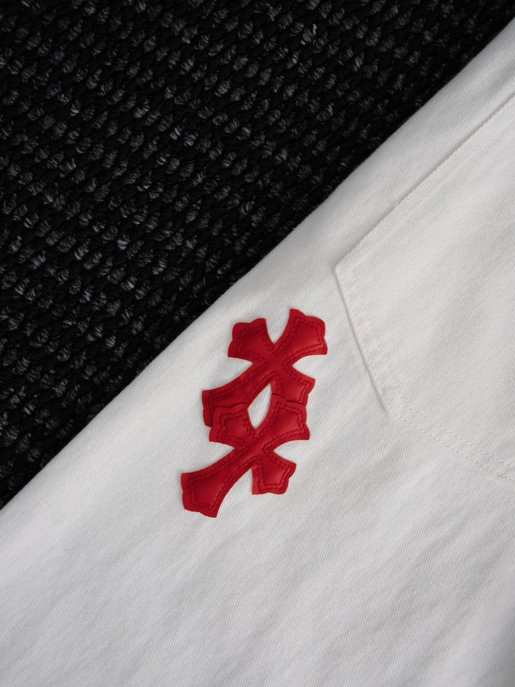 Chrome Hearts White Cross Patch Jeans