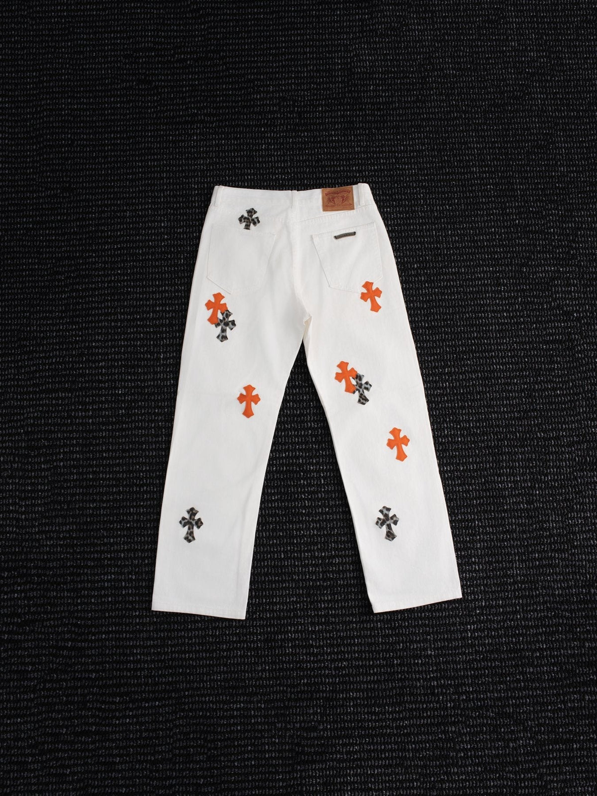 Chrome Hearts Cross Patch White Jeans