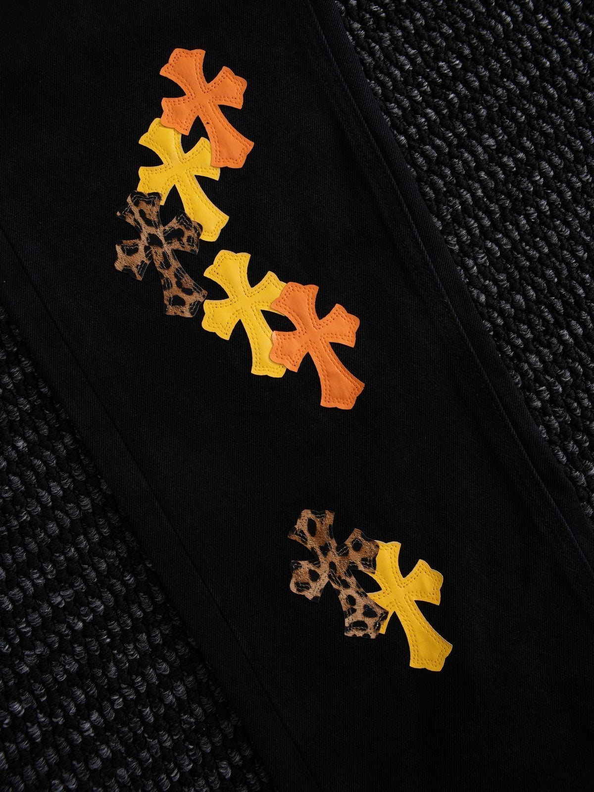 Chrome Hearts Cross Graphic Black Jeans