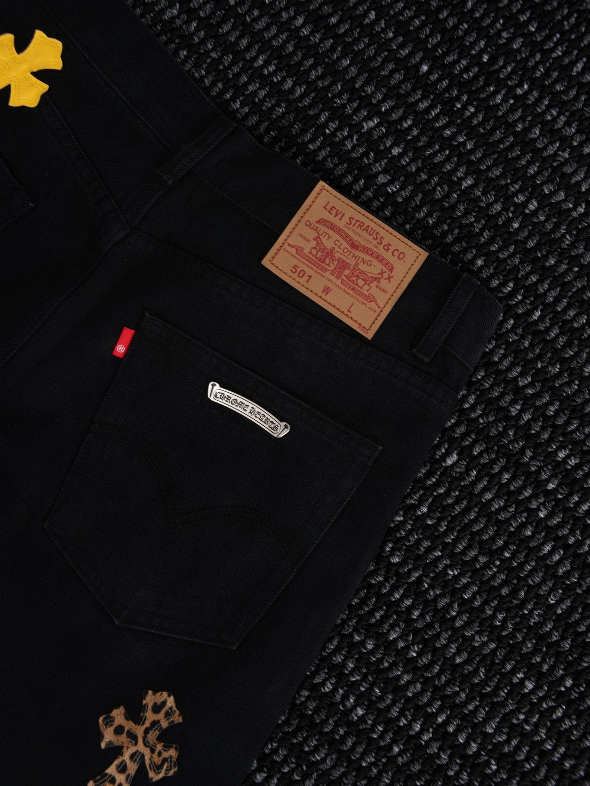 Chrome Hearts Cross Graphic Black Jeans