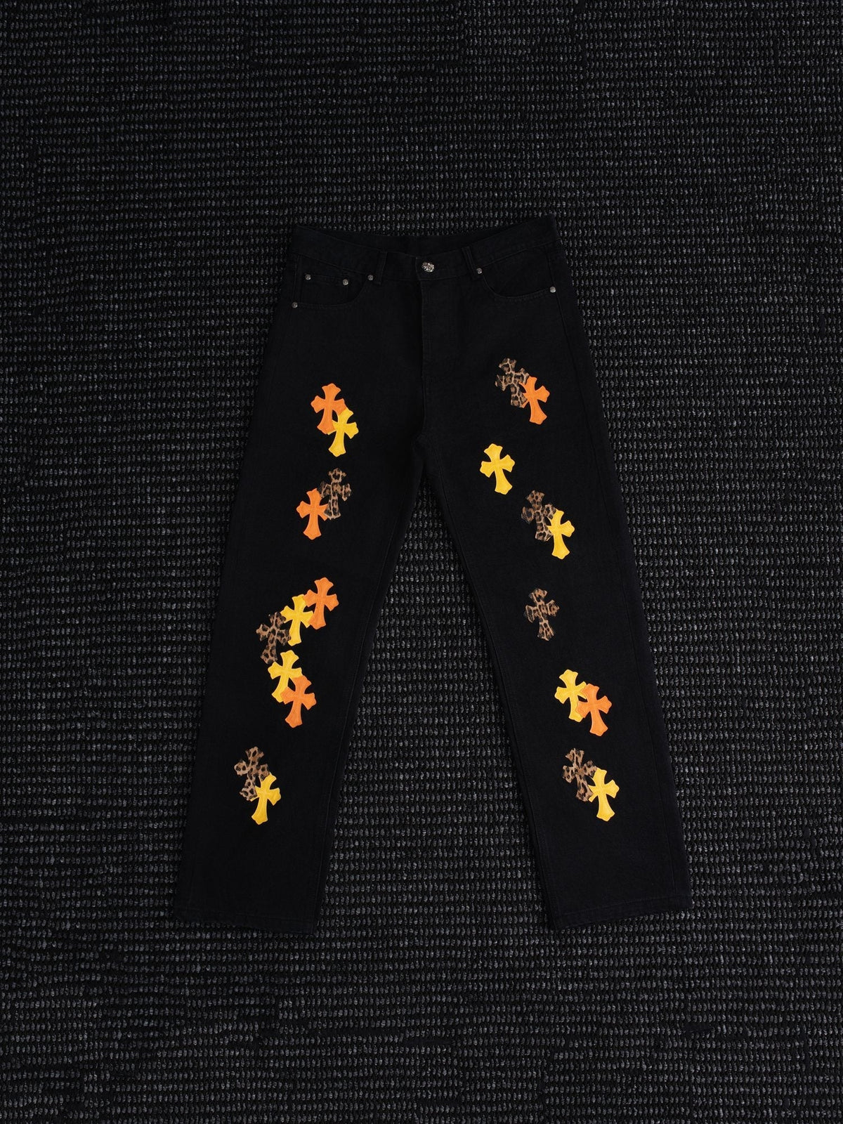 Chrome Hearts Cross Graphic Black Jeans