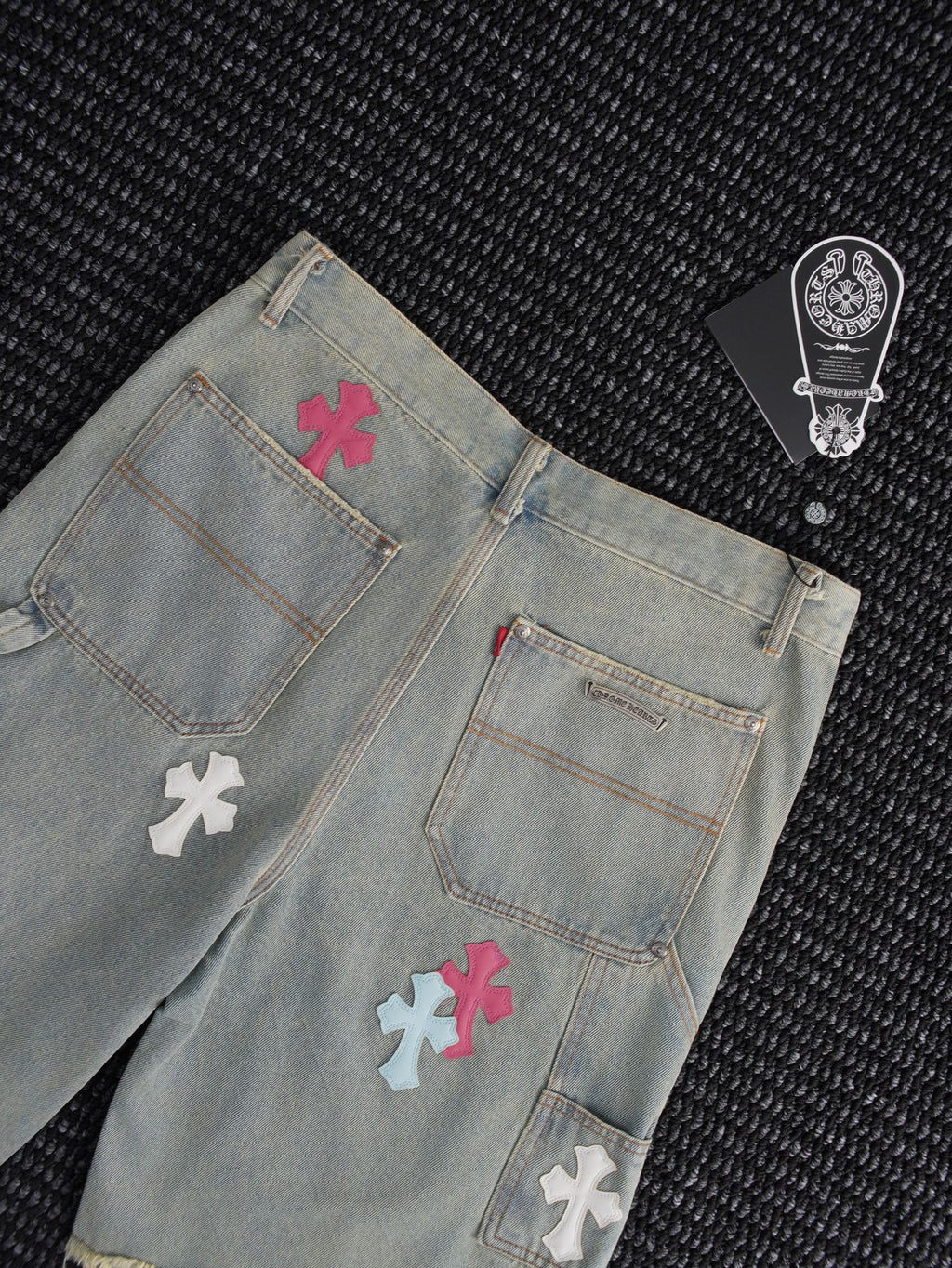 Chrome Hearts Cross Patch Light Blue Denim Shorts