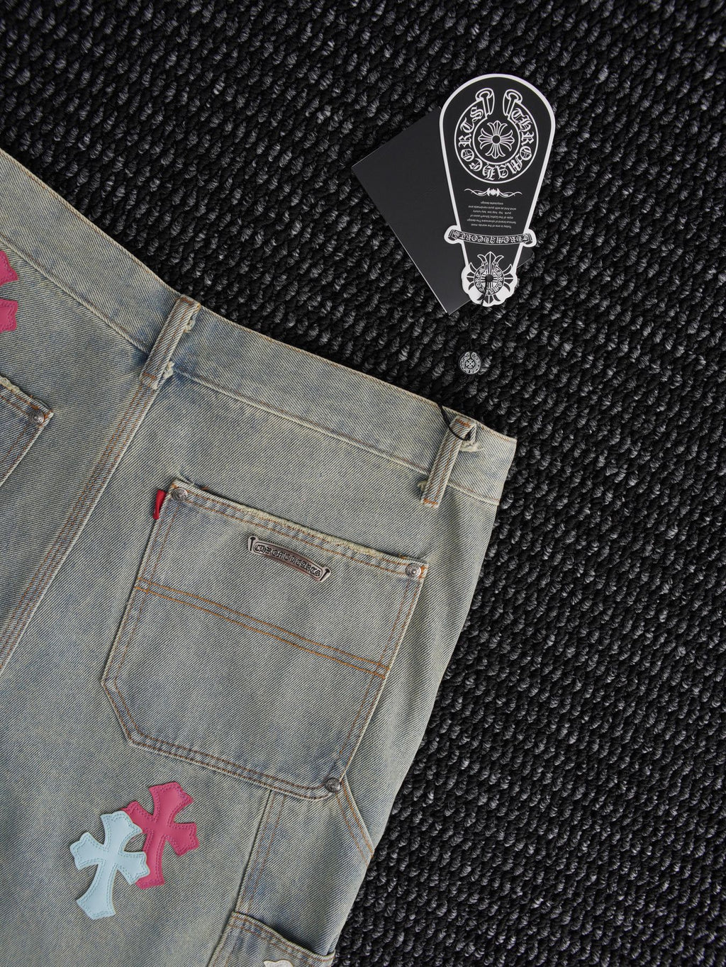 Chrome Hearts Cross Patch Light Blue Denim Shorts