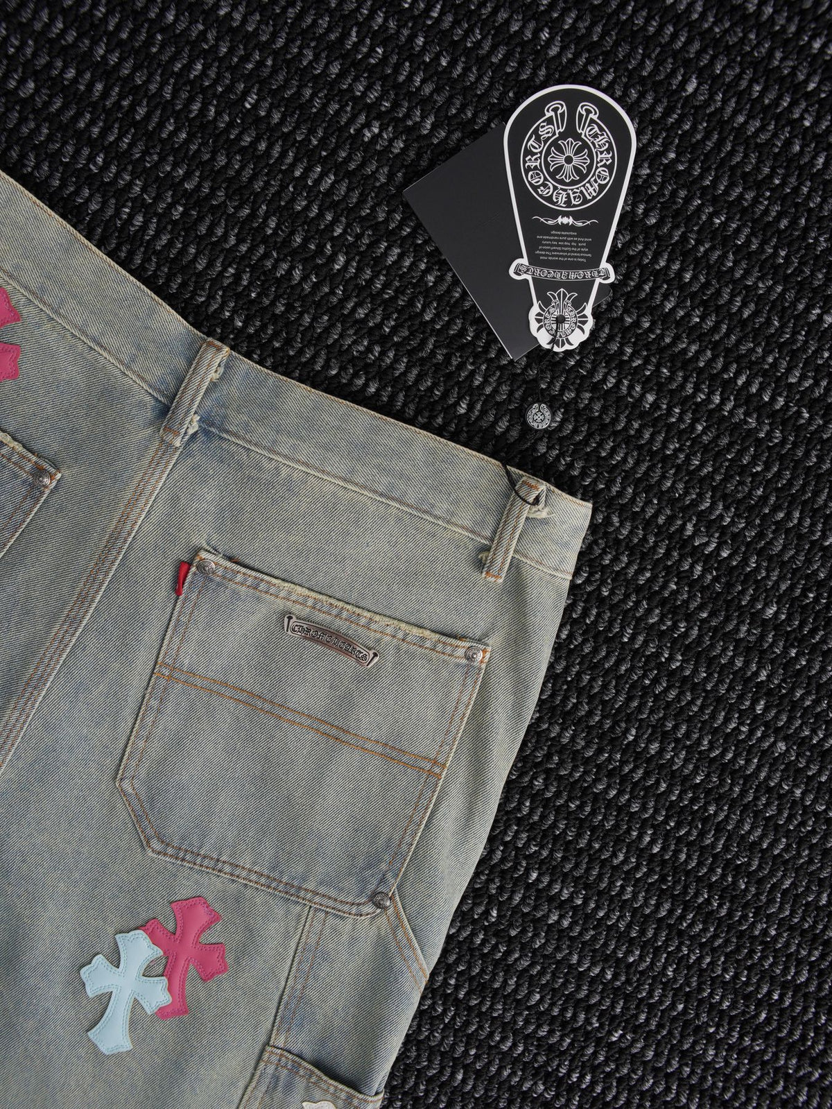 Chrome Hearts Cross Patch Light Blue Denim Shorts